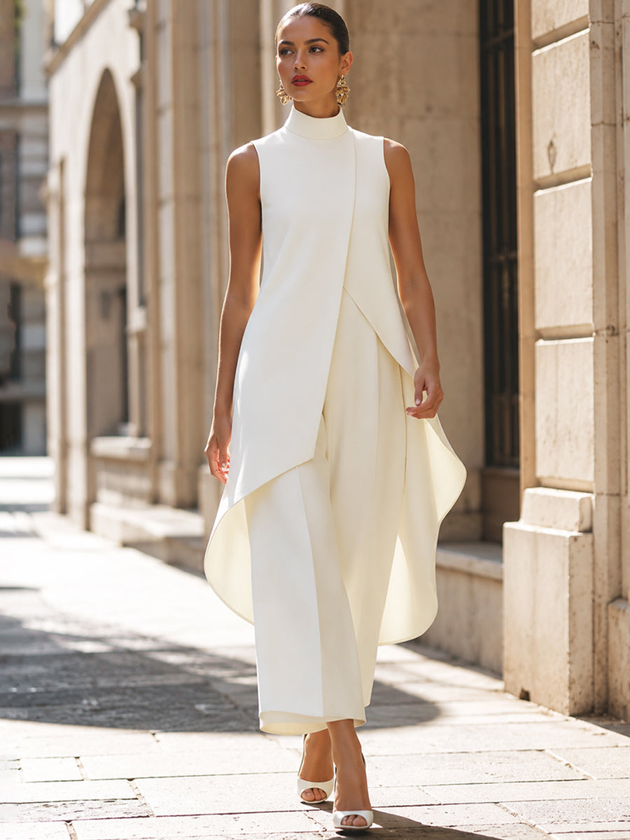 Catalina | Asymmetric Layered Wide-Leg Jumpsuit