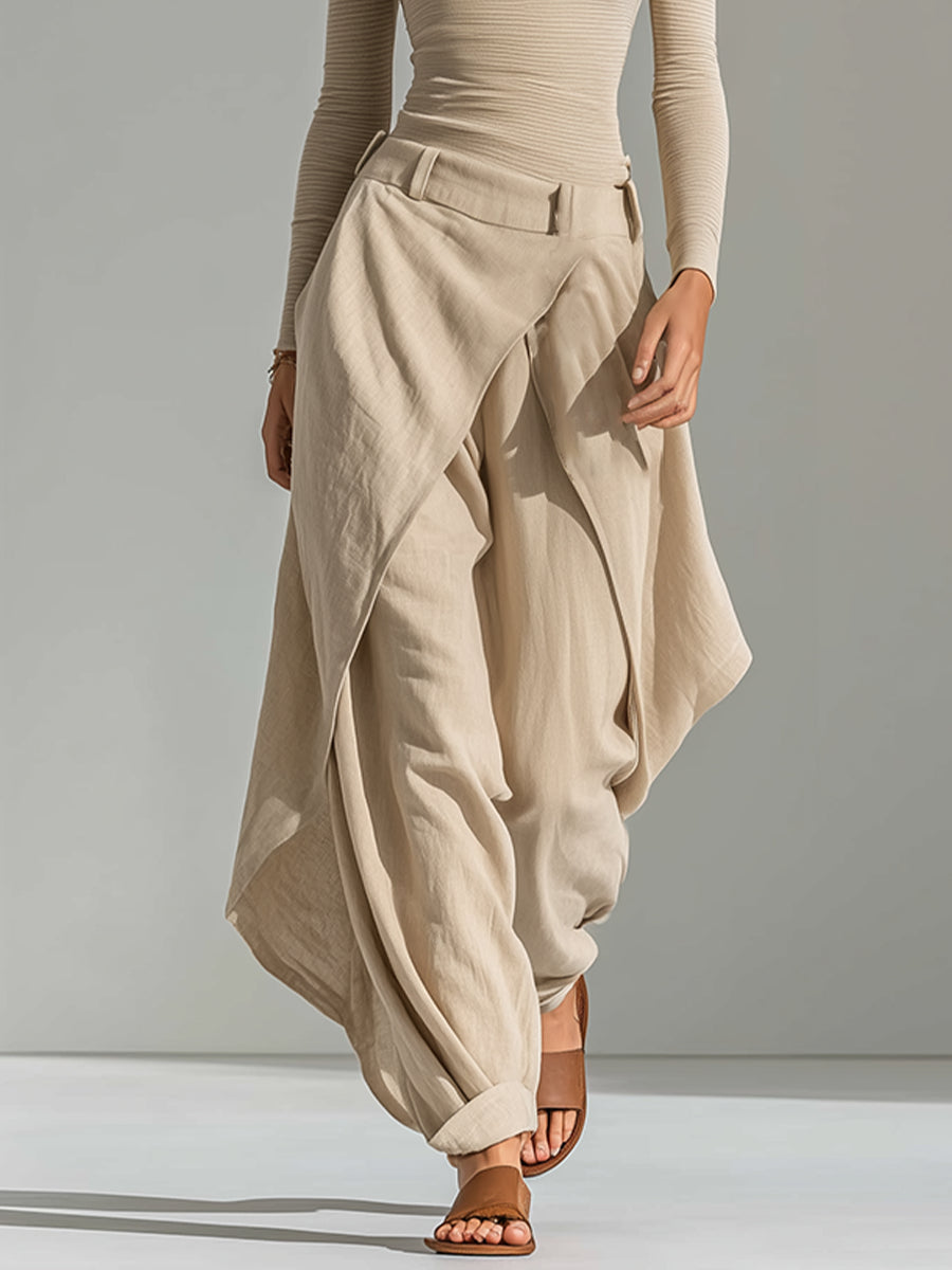 Serena | Boat Neck Top & Draped Wide-Leg Trouser Set