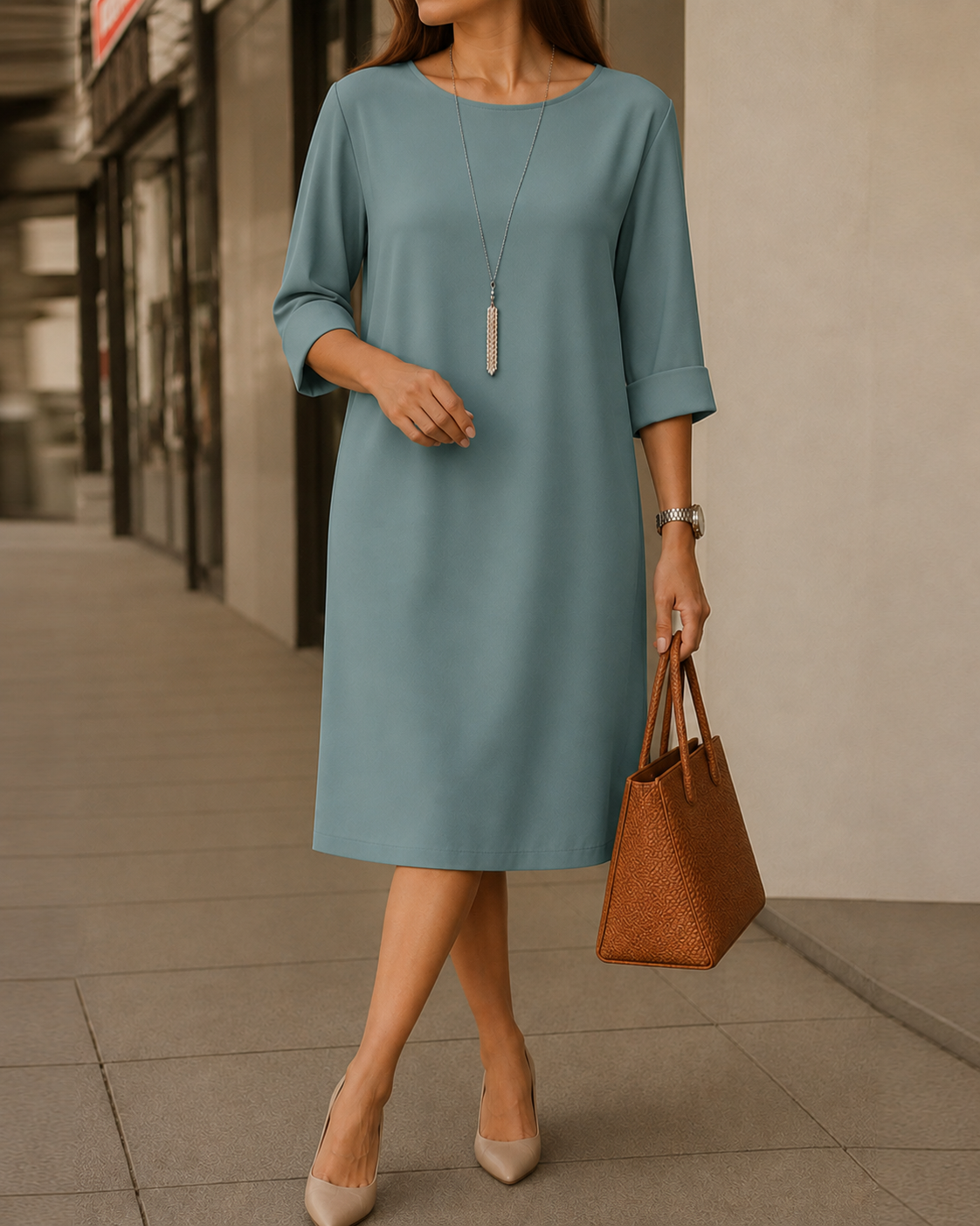 Elowen | Tummy-Concealing Midi Dress