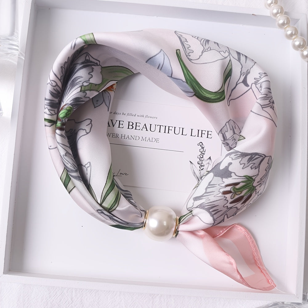 Elodie | Luxe Floral Satin Scarf