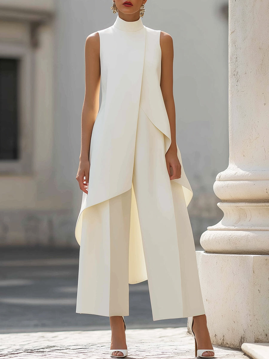 Catalina | Asymmetric Layered Wide-Leg Jumpsuit