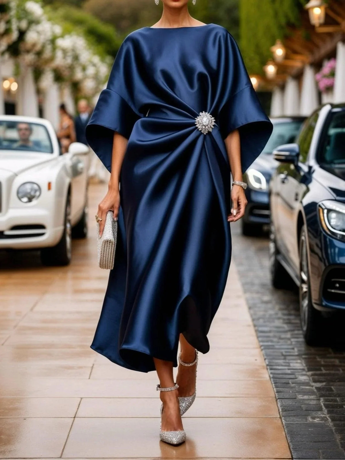 Ivonne | Elegant Draped Midi Dress