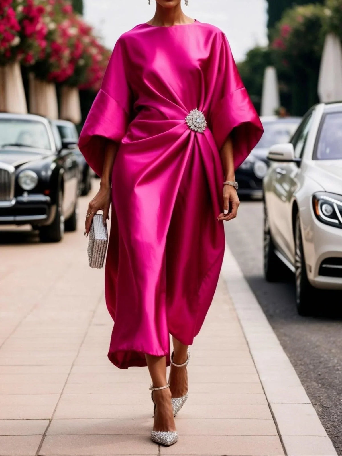 Ivonne | Elegant Draped Midi Dress