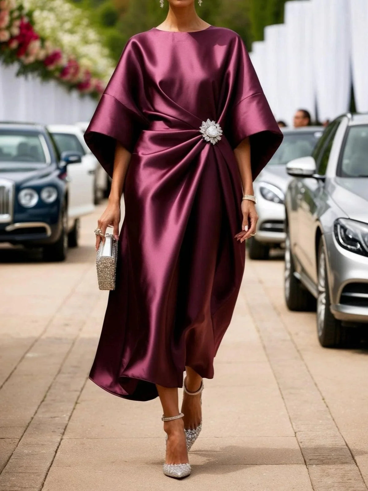 Ivonne | Elegant Draped Midi Dress