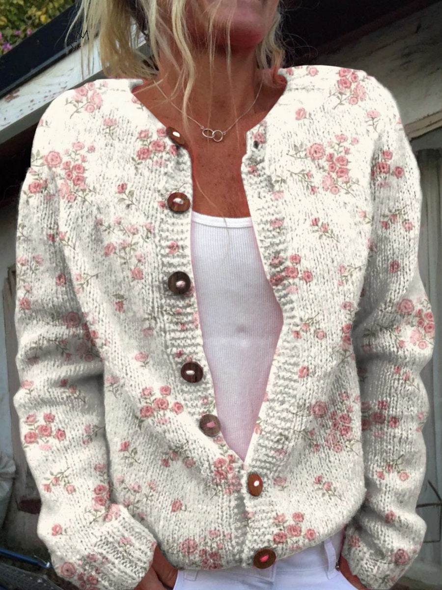 Ivy | Vintage Floral Knit Cardigan