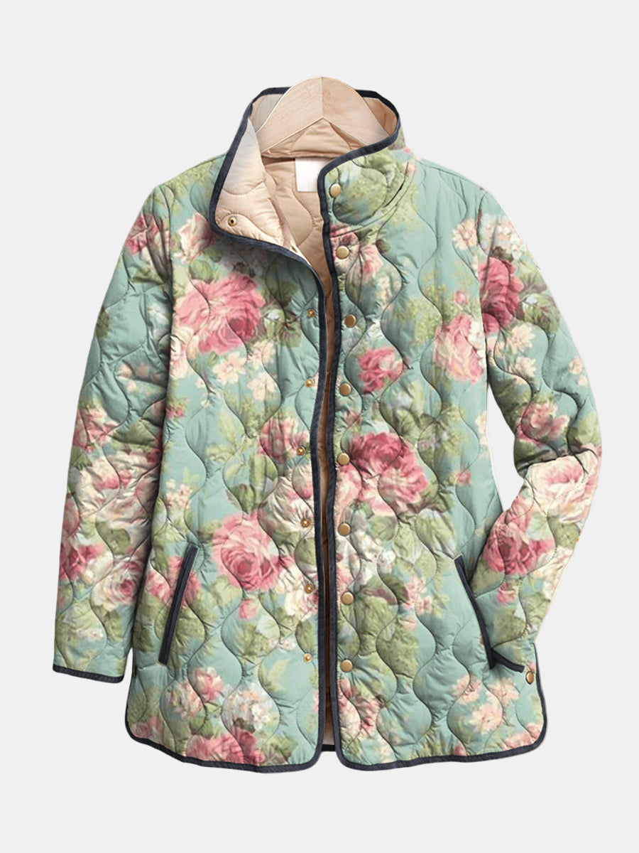 Lydia | Rose Print Quilted Jacket