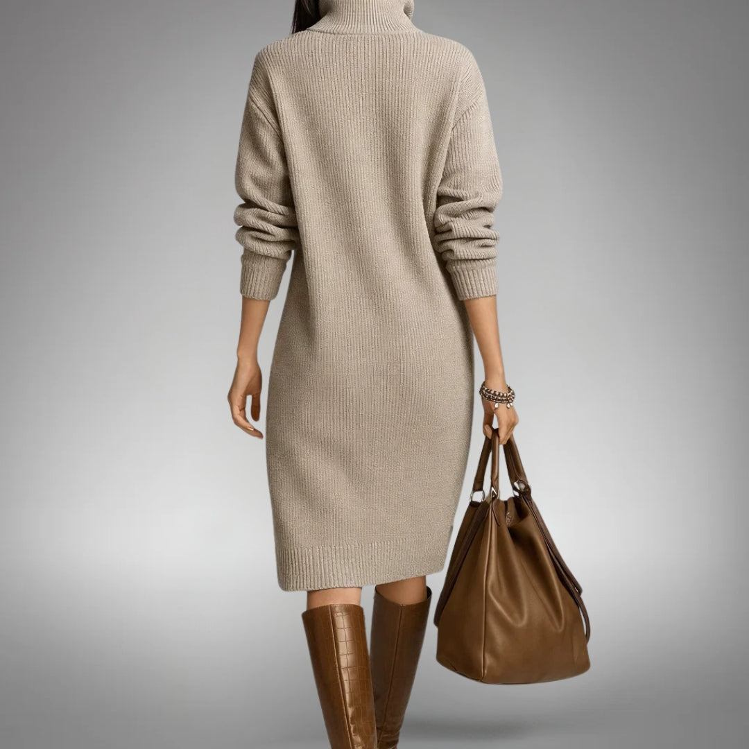 Elyon | High-Neck Buttoned Knit Sweater Dress