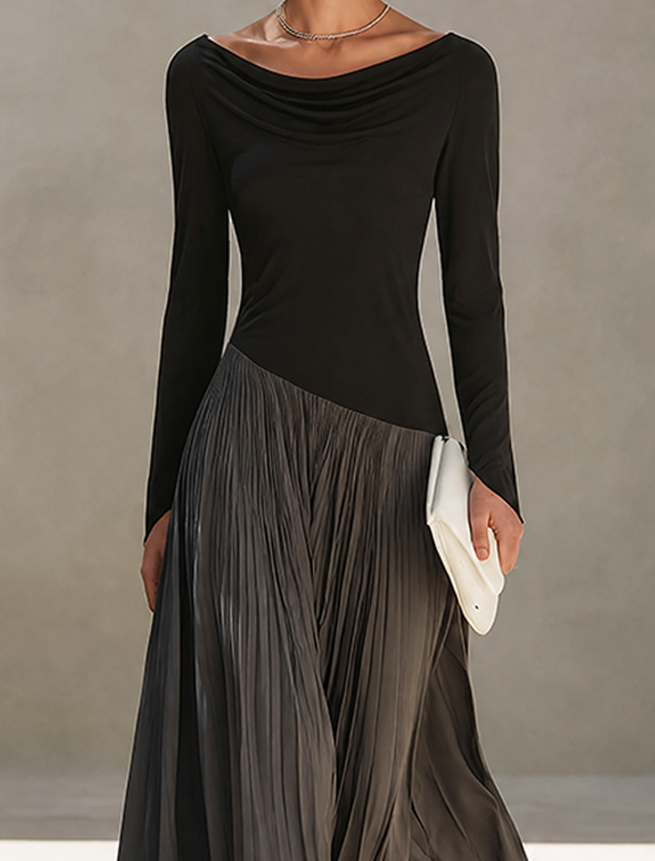 Serena | Draped Pleated Maxi Dress