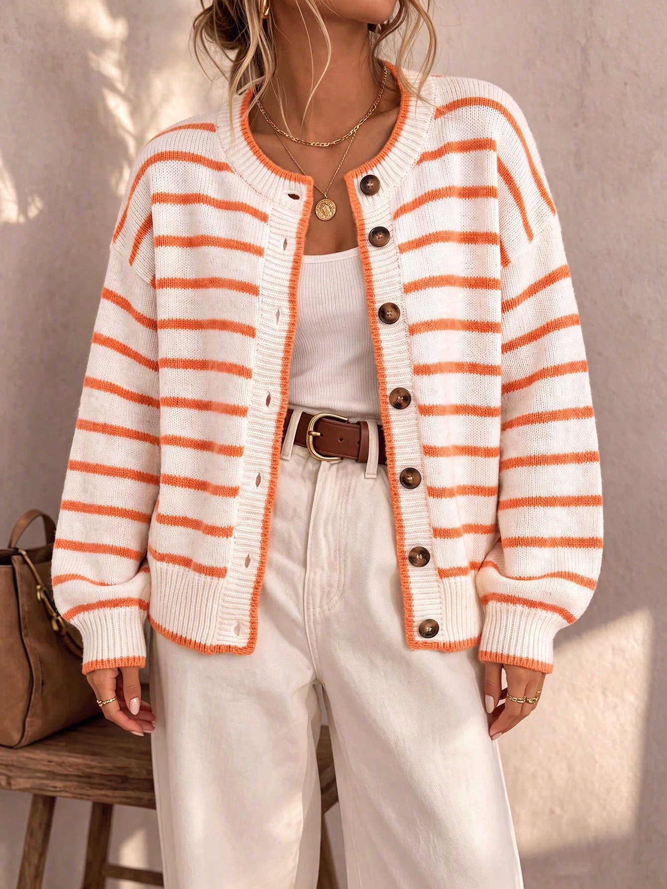 Eliza | Striped Knit Cardigan For Women