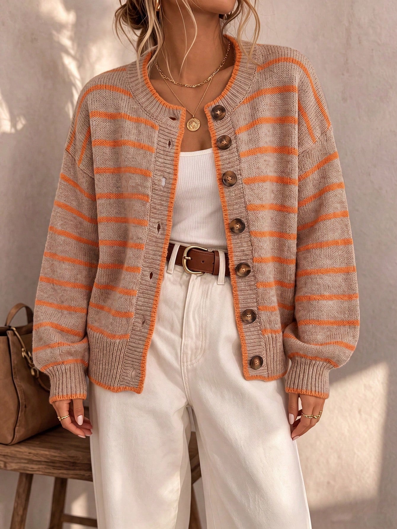 Eliza | Striped Knit Cardigan For Women