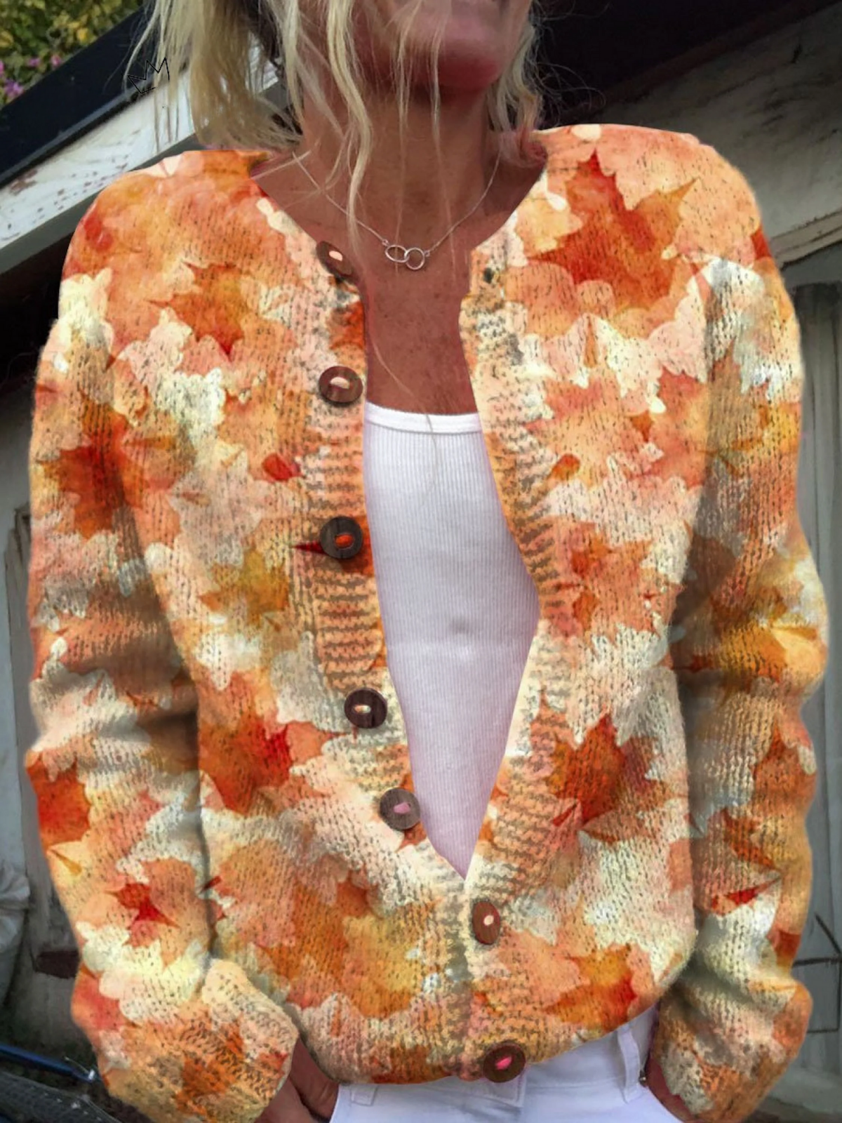Matilda | Rustic Botanical Knit Button Cardigan