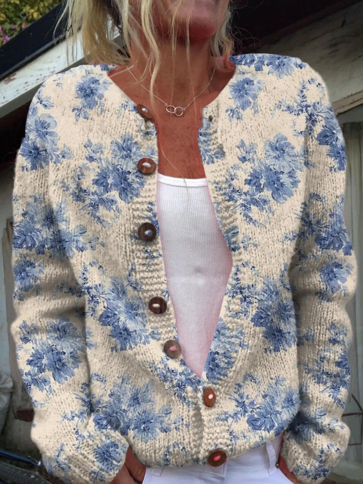 Elsie | Vintage Bloom Knit Button Cardigan