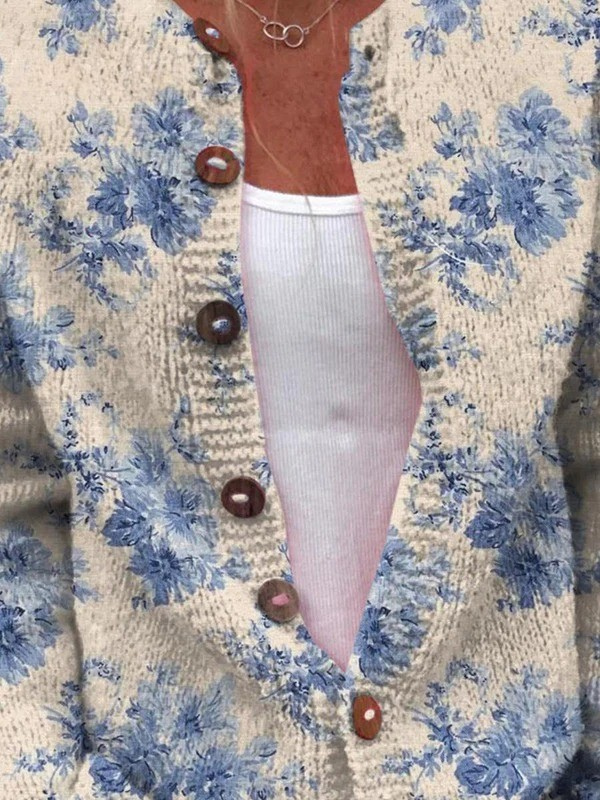 Elsie | Vintage Bloom Knit Button Cardigan