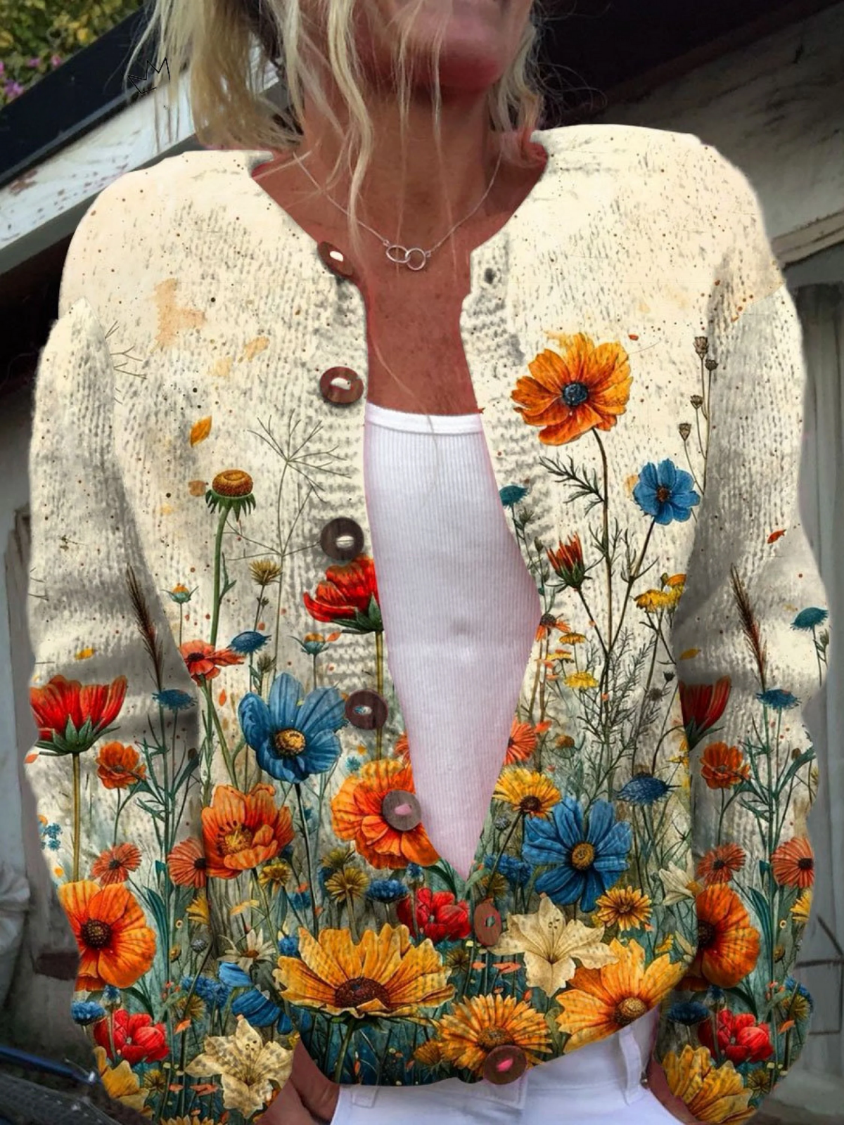 Sienna | Wildflower Meadow Knit Button Cardigan