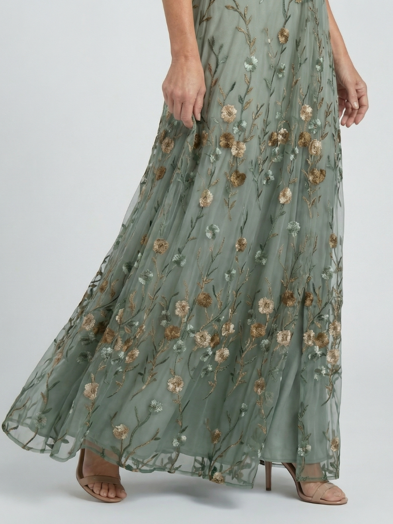 Selora | V-Neck Floral Wrap Maxi Dress