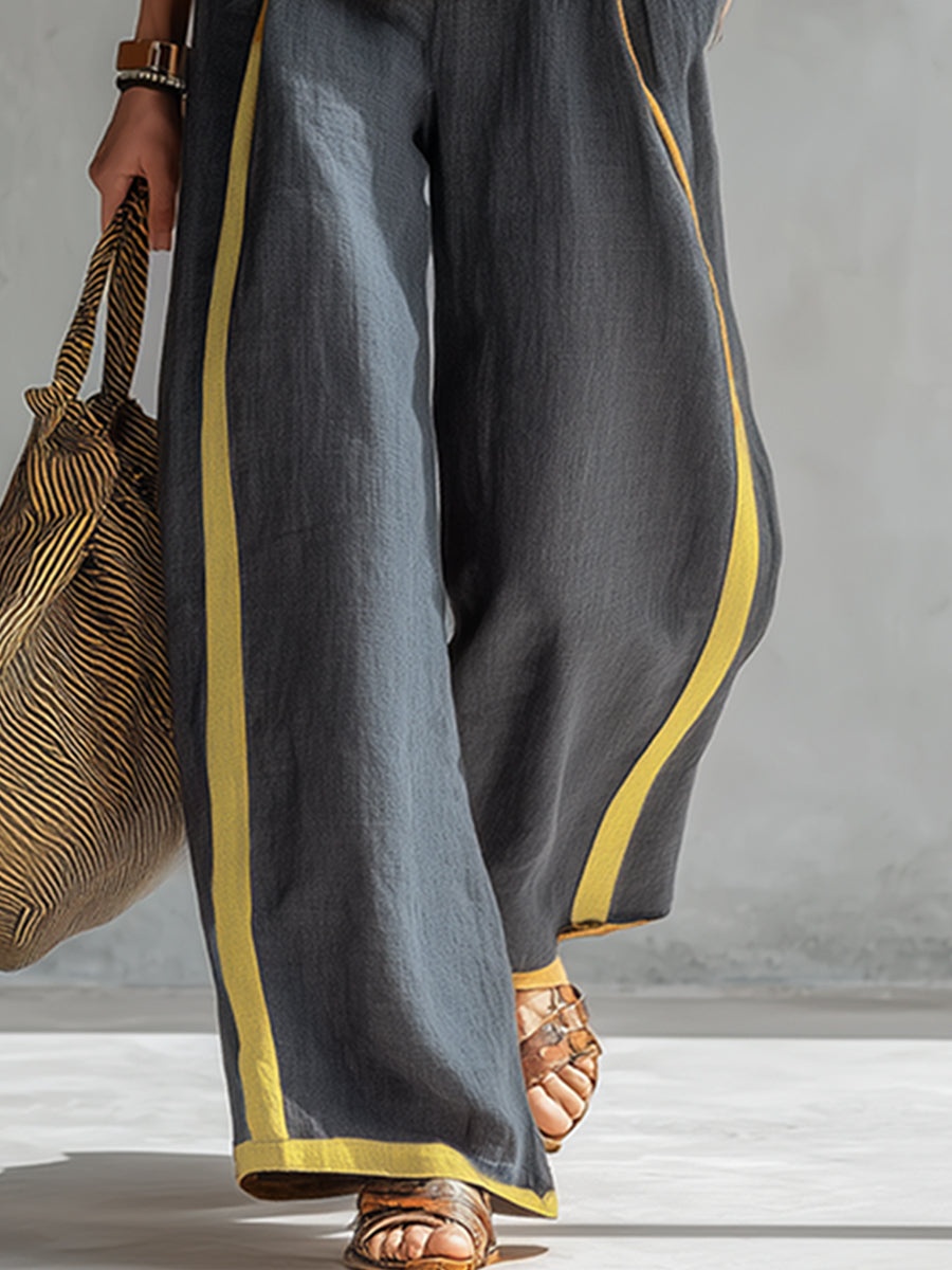 Leila – Two-tone Vest and Pants Set