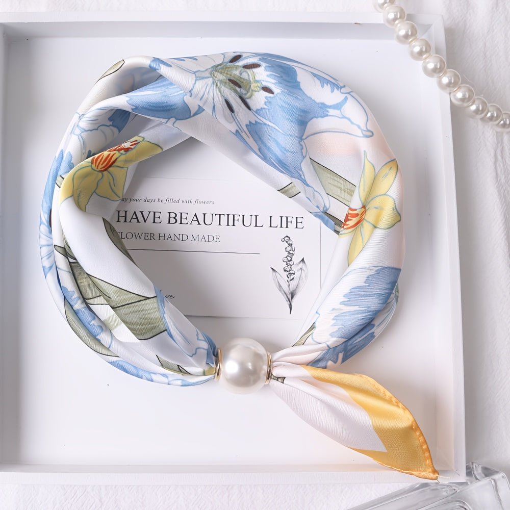 Elodie | Luxe Floral Satin Scarf