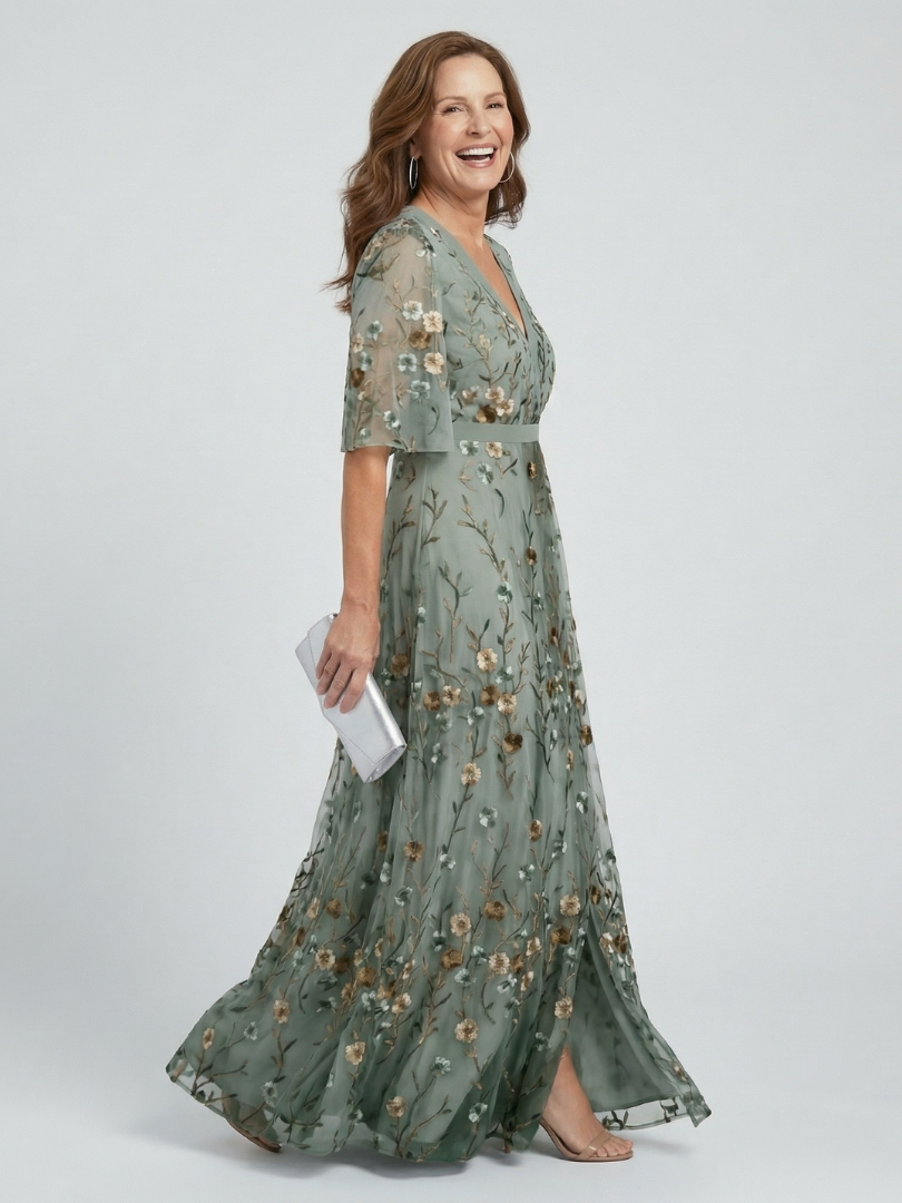 Selora | V-Neck Floral Wrap Maxi Dress