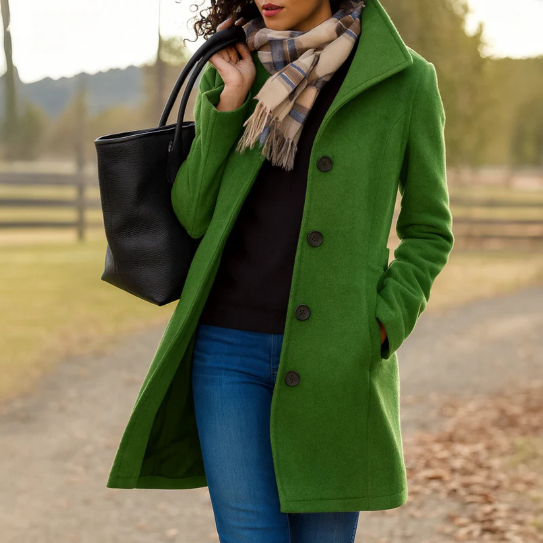 Aurora | Button-Front Coat & Scarf Set