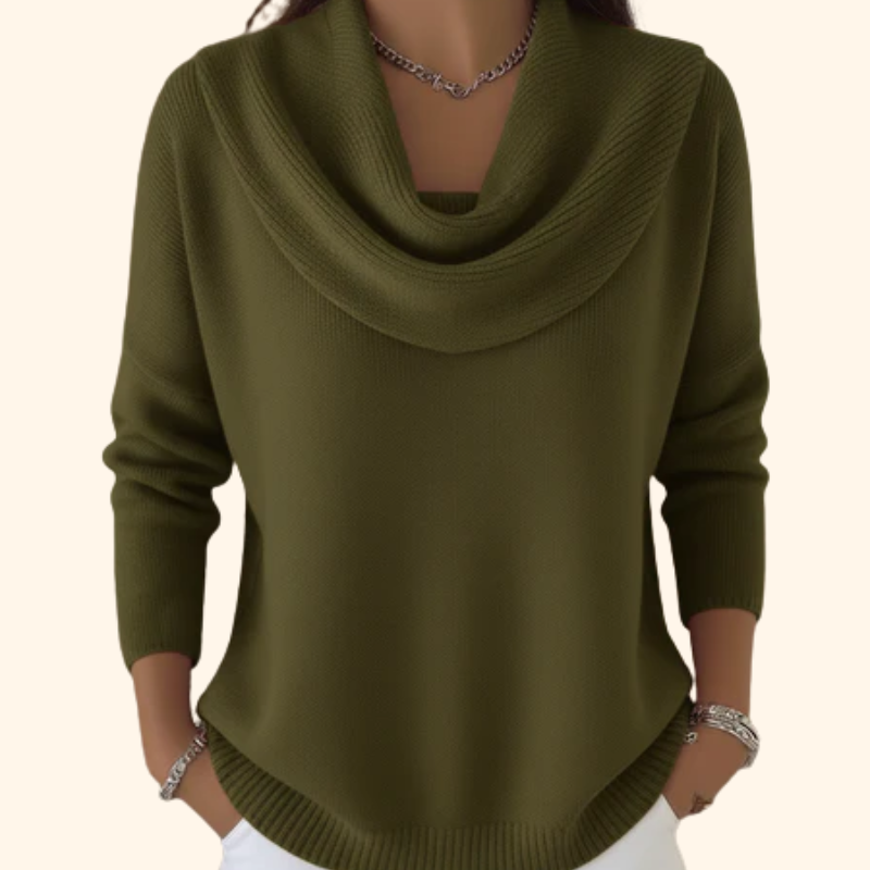 Vivienne | Elegant Cowl Neck Knit Sweater
