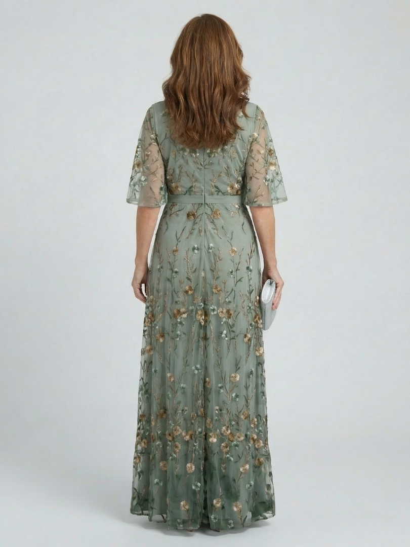 Selora | V-Neck Floral Wrap Maxi Dress