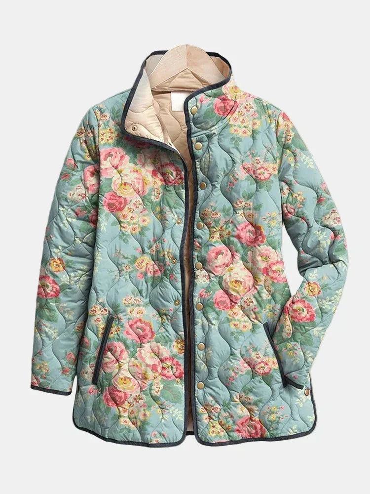 Cora | Celadon Rose Quilted Jacket
