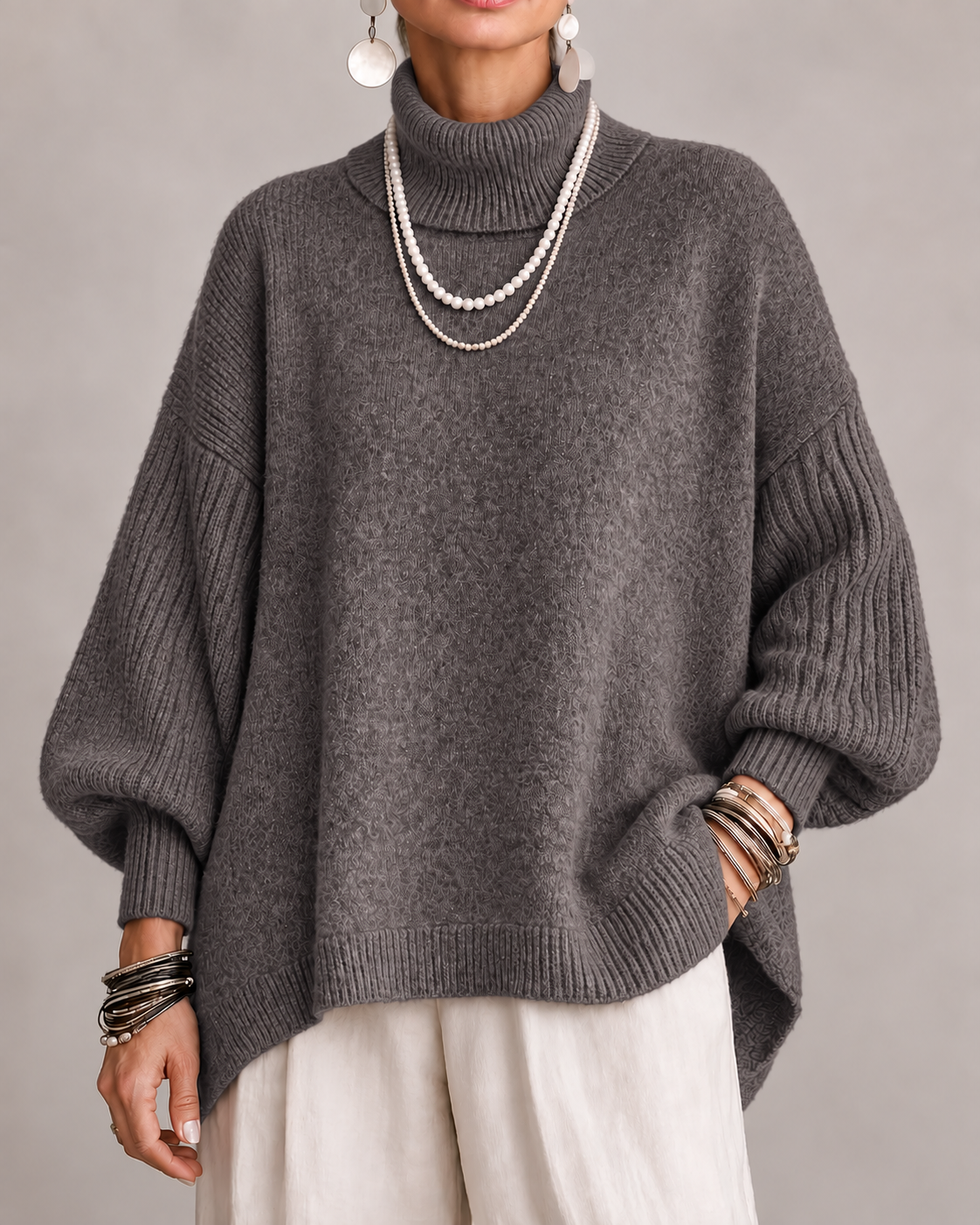 Kathleen | Relaxed Turtleneck Knit Sweater