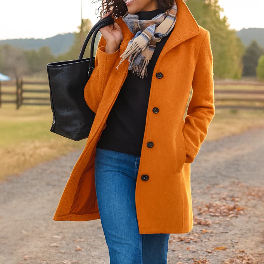 Aurora | Button-Front Coat & Scarf Set