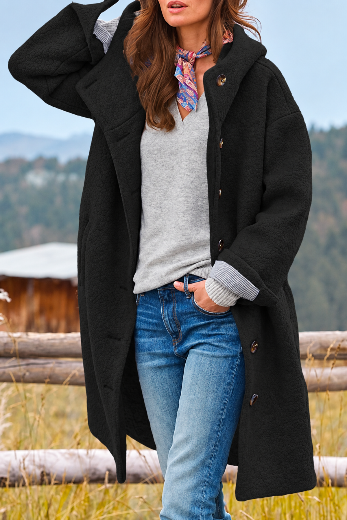 Oriana | Cozy Textured Hooded Coat