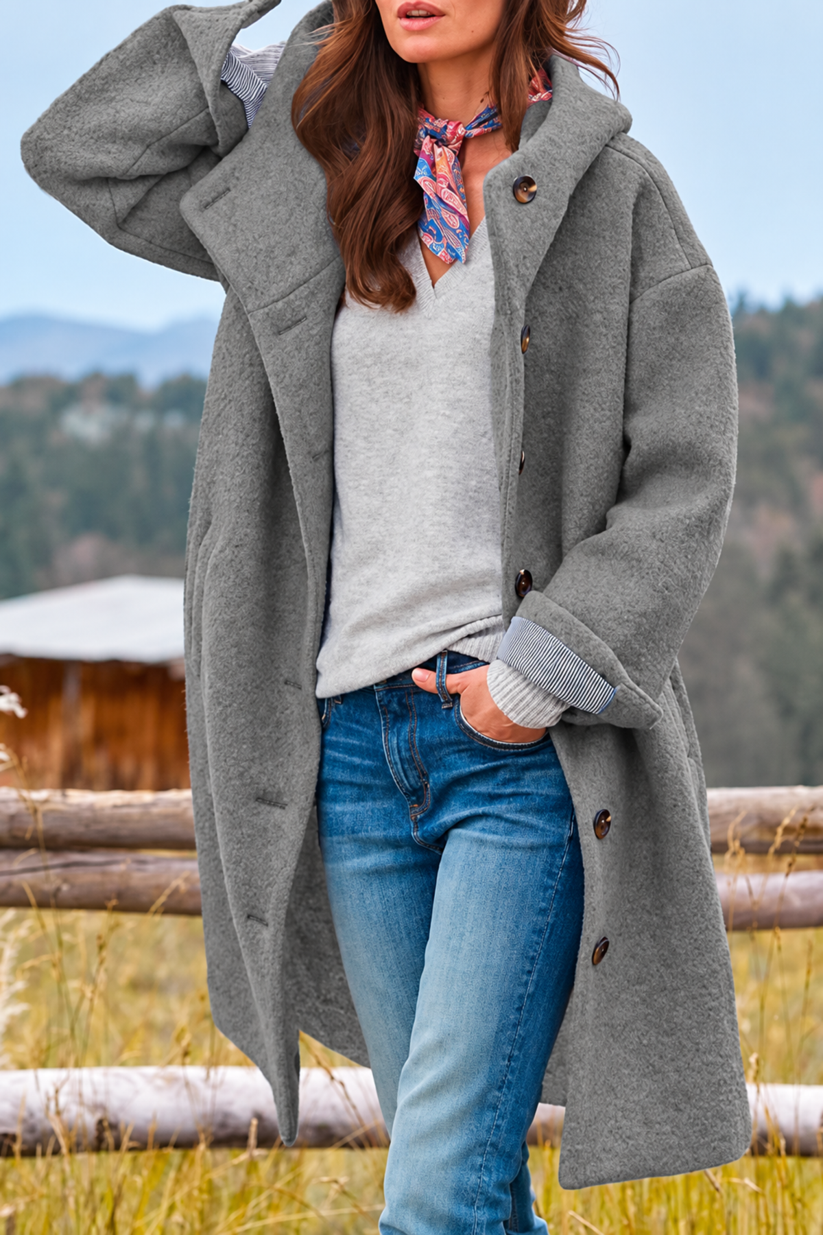 Oriana | Cozy Textured Hooded Coat