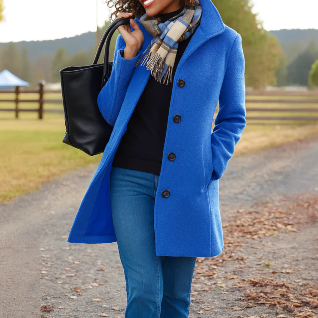 Aurora | Button-Front Coat & Scarf Set