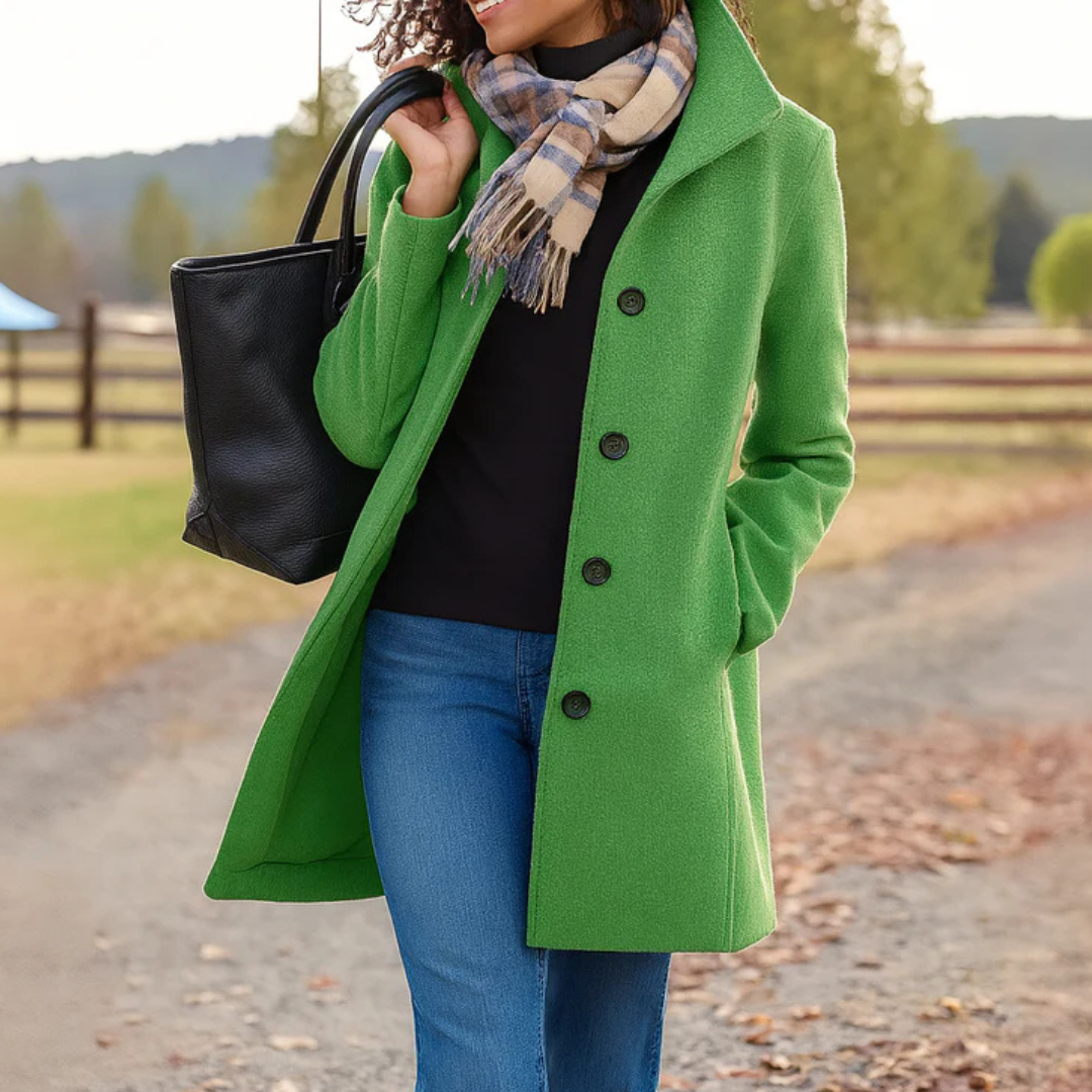 Aurora | Button-Front Coat & Scarf Set