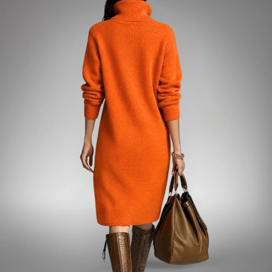 Elyon | High-Neck Buttoned Knit Sweater Dress