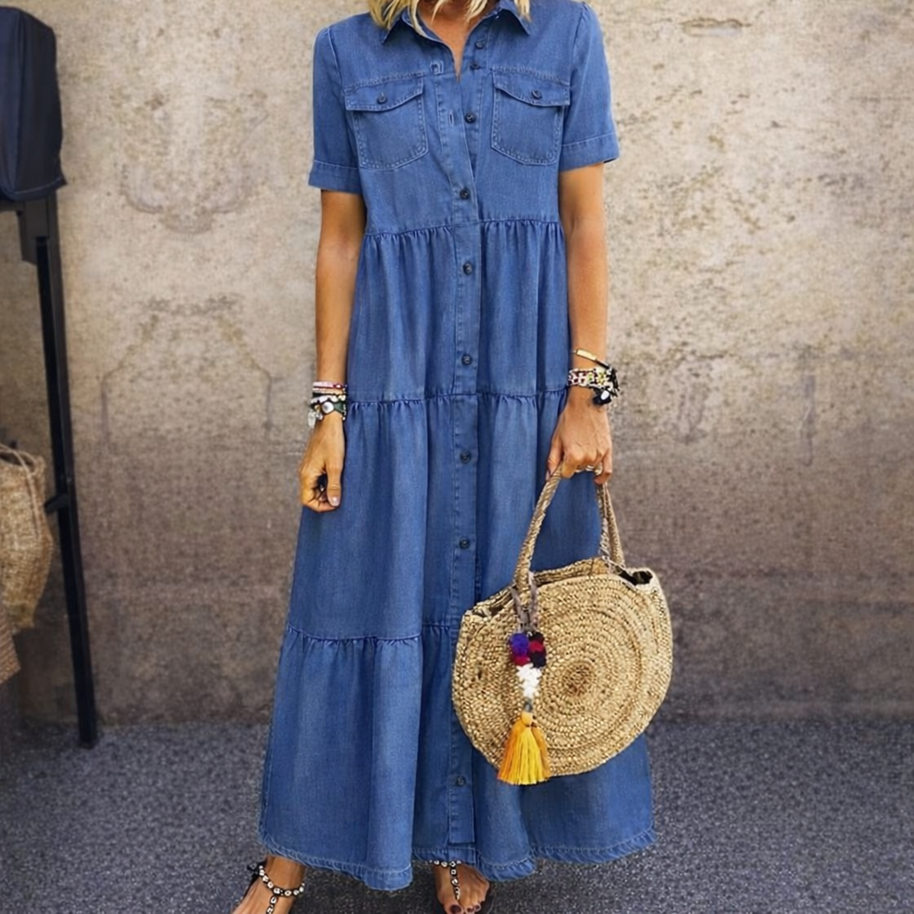 Lauren | Tiered Button-Front Maxi Dress