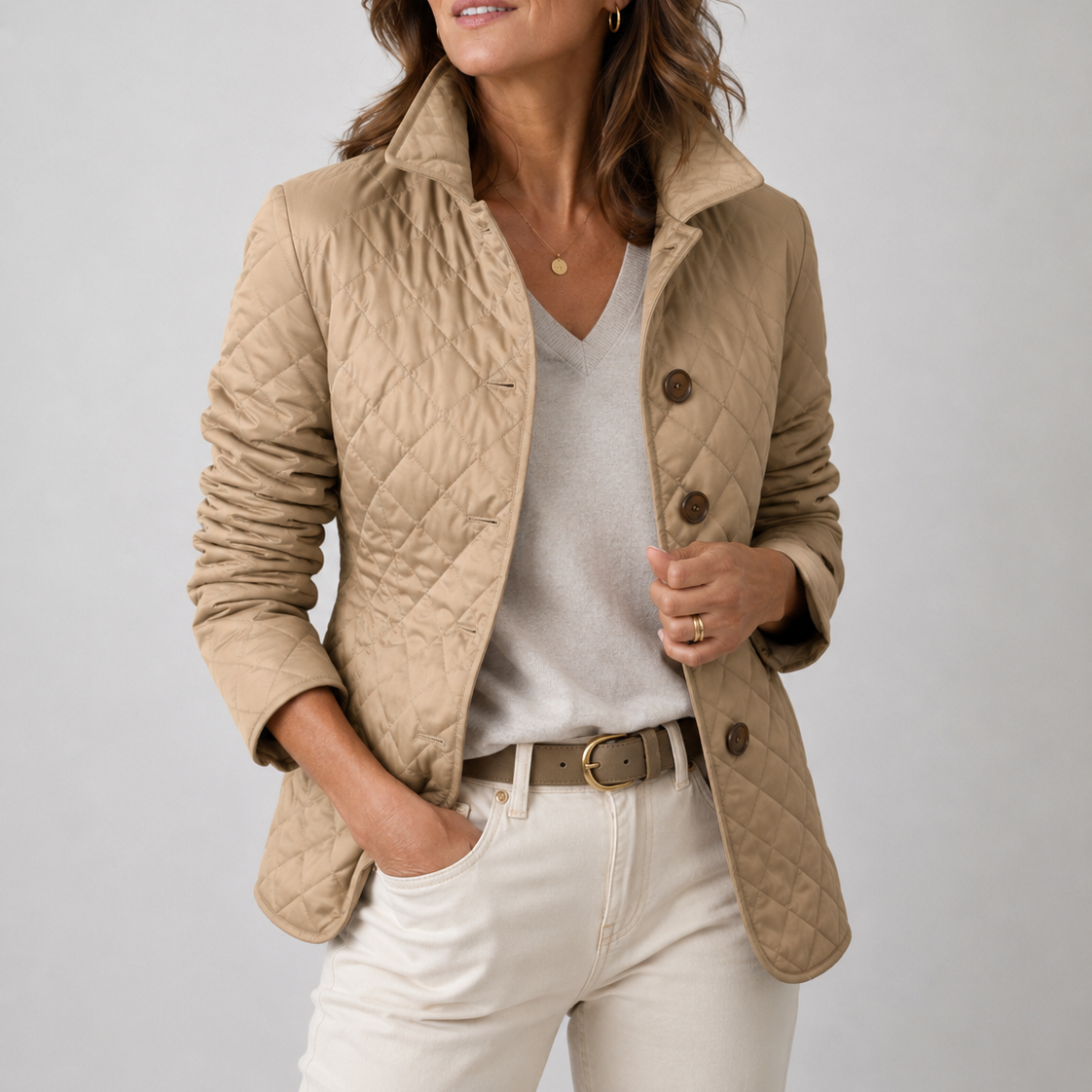 Loredana | Elegant Quilted Button-Up Jacket