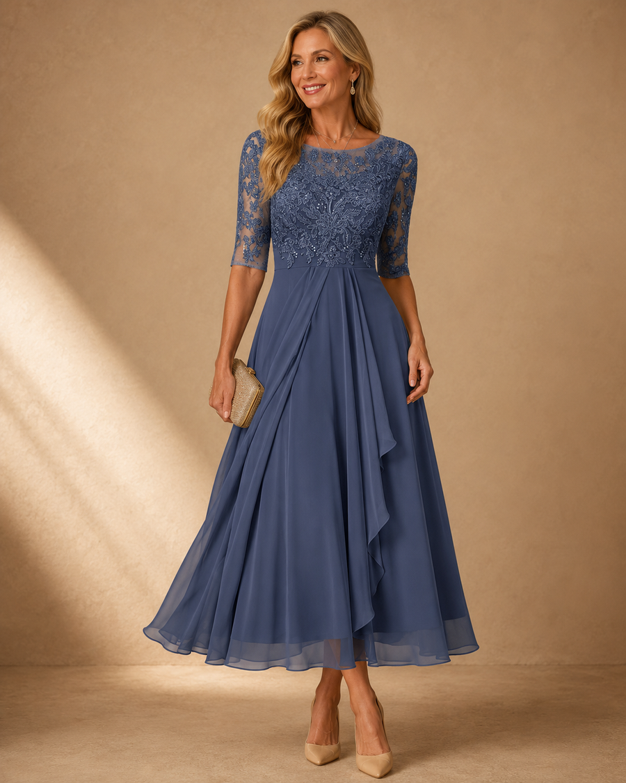 Rose | Timeless Lace Elegance Midi Dress