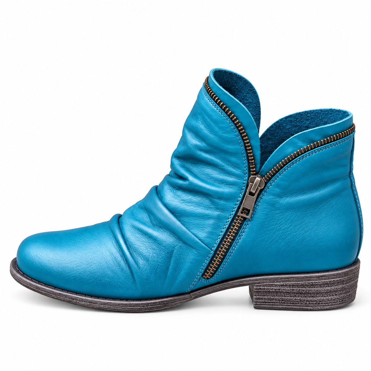 Harper | Ruched Zip-Up Ankle Boots