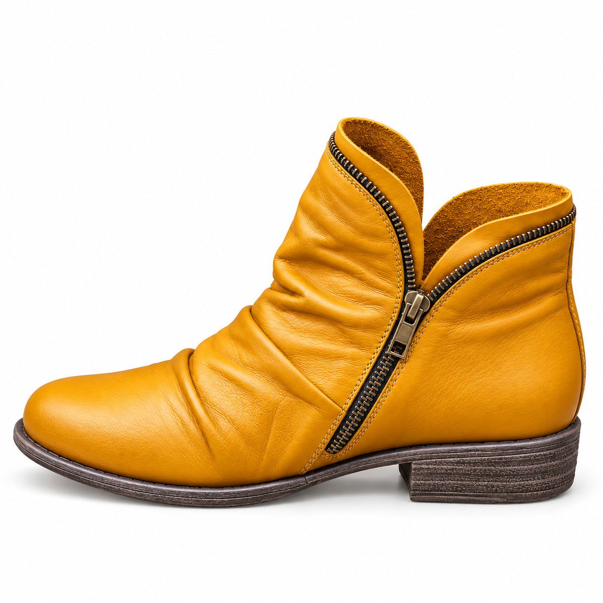 Harper | Ruched Zip-Up Ankle Boots