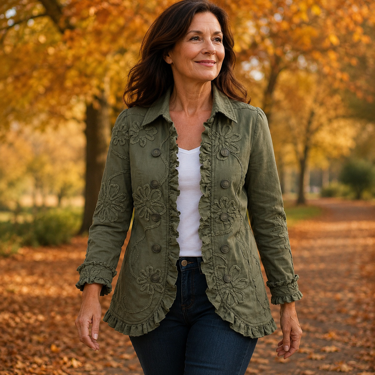 Clara | Embroidered Ruffle Jacket