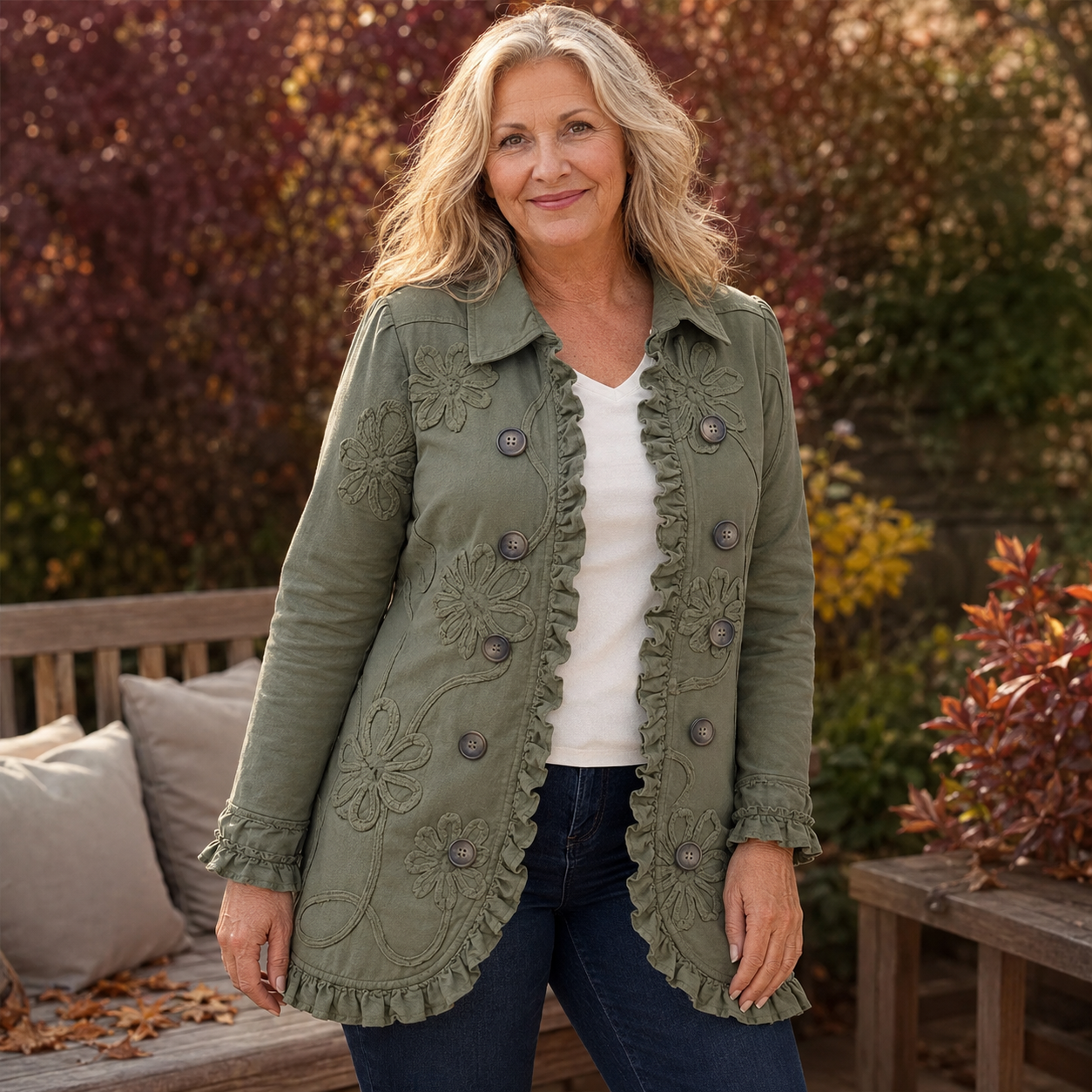 Clara | Embroidered Ruffle Jacket