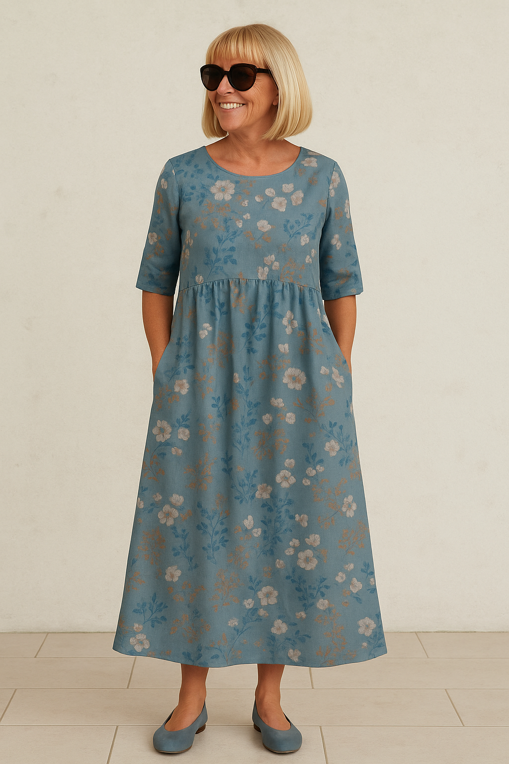 Elize - Relaxed Midi Dress - Effortless Elegance, Everyday Comfort