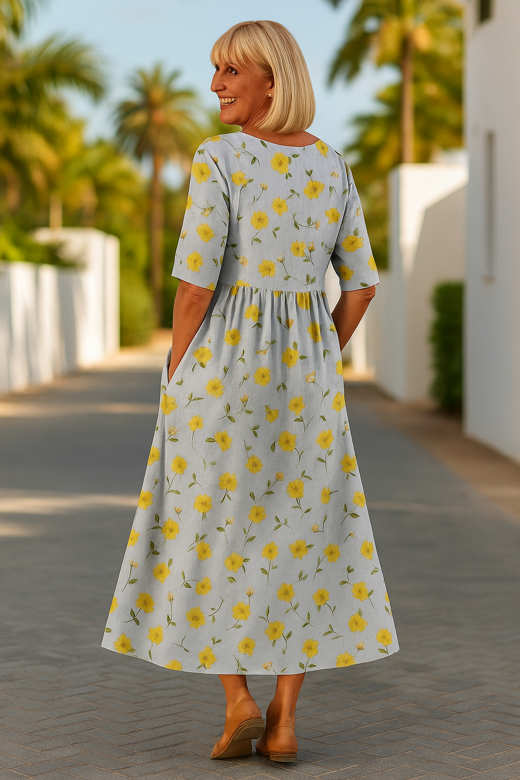 Elize - Relaxed Midi Dress - Effortless Elegance, Everyday Comfort