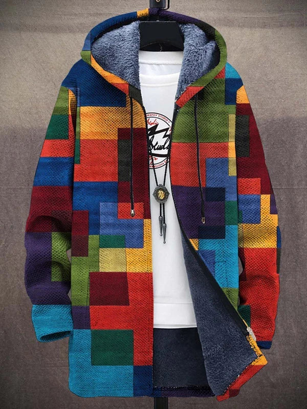 Cynthia | Artistic Geometric Hooded Cardigan