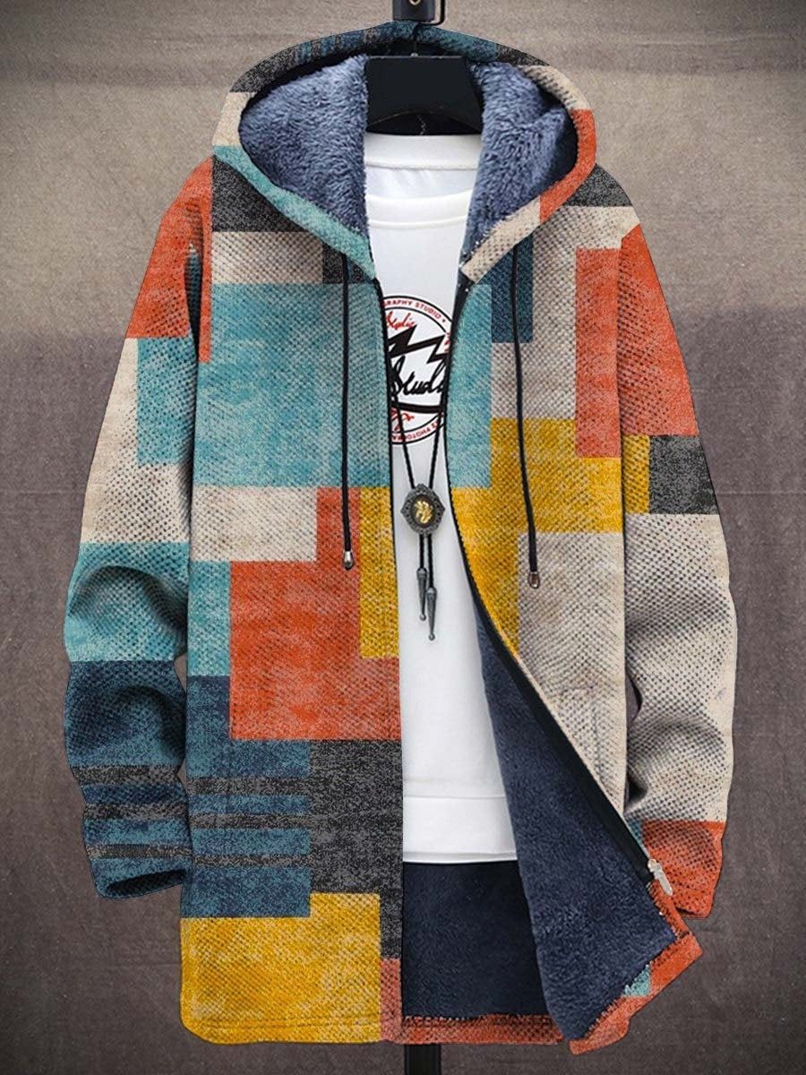 Cynthia | Artistic Geometric Hooded Cardigan