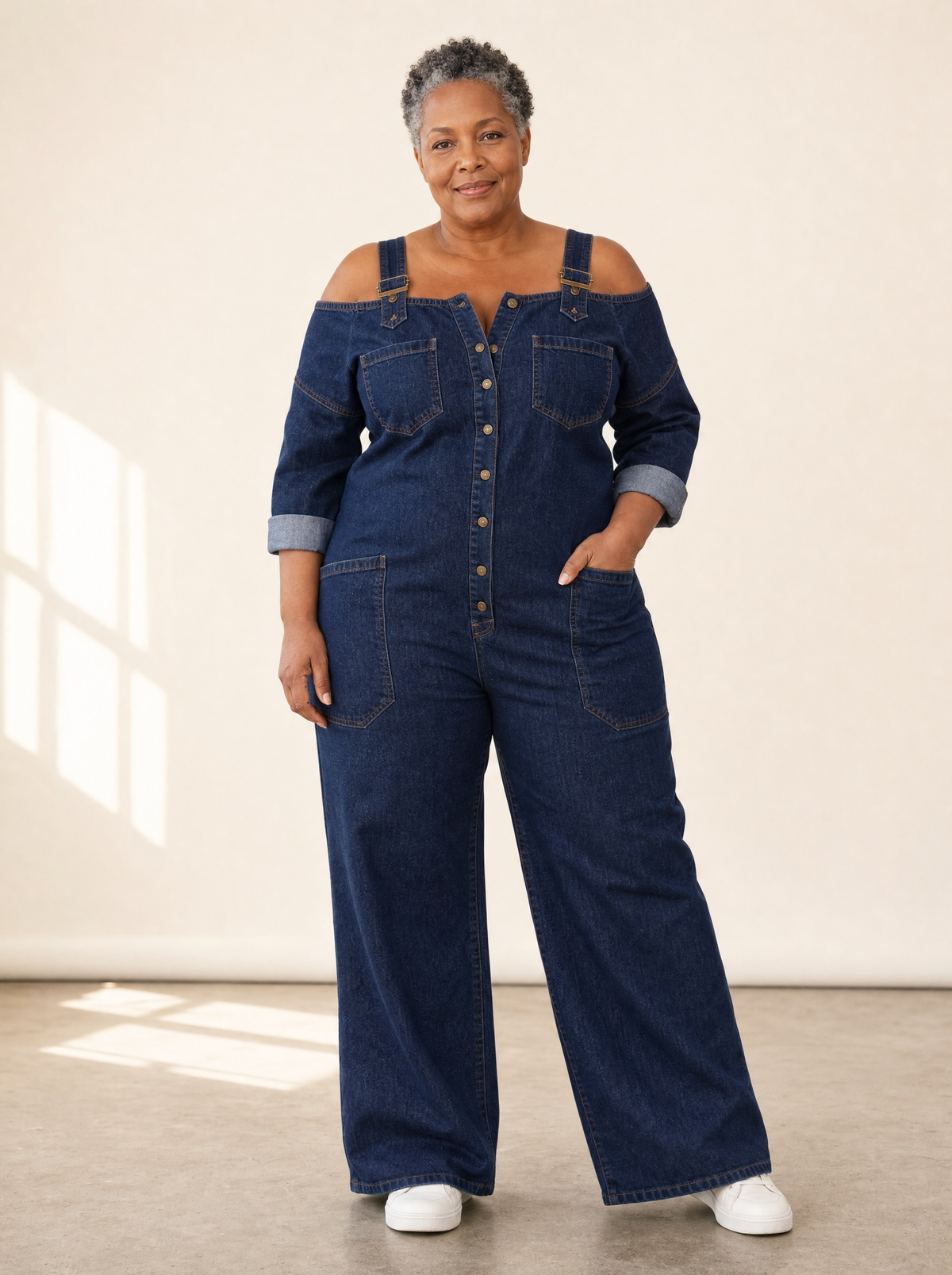 Sorrel | Off-Shoulder Wide-Leg Denim Jumpsuit