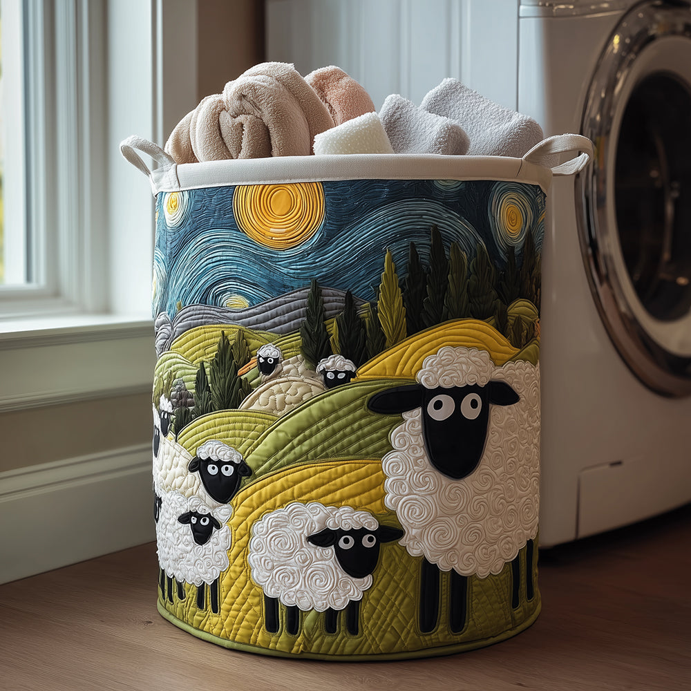 Matilda | Enchanted Meadow Sheep Quilted Laundry Basket