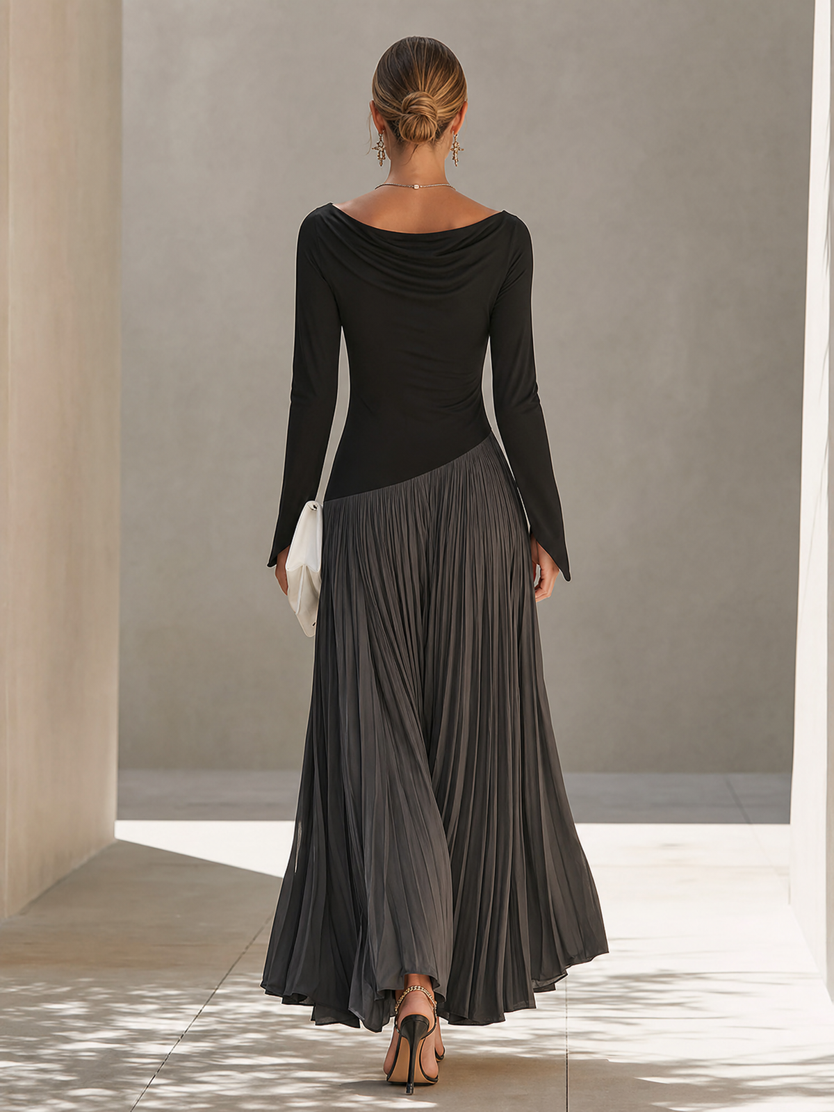 Serena | Draped Pleated Maxi Dress
