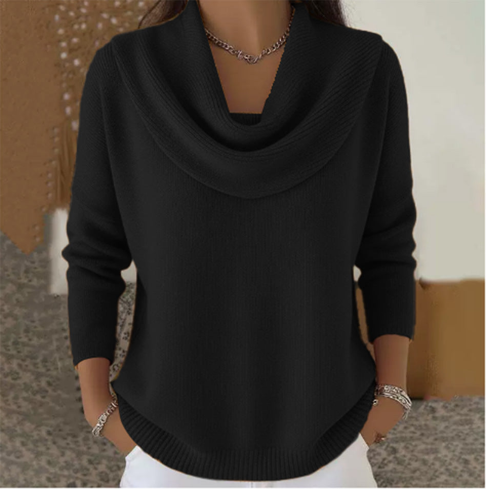 Vivienne | Elegant Cowl Neck Knit Sweater