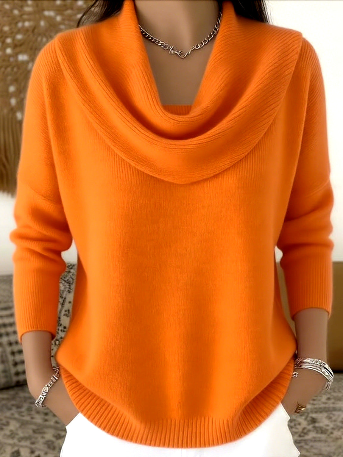 Vivienne | Elegant Cowl Neck Knit Sweater