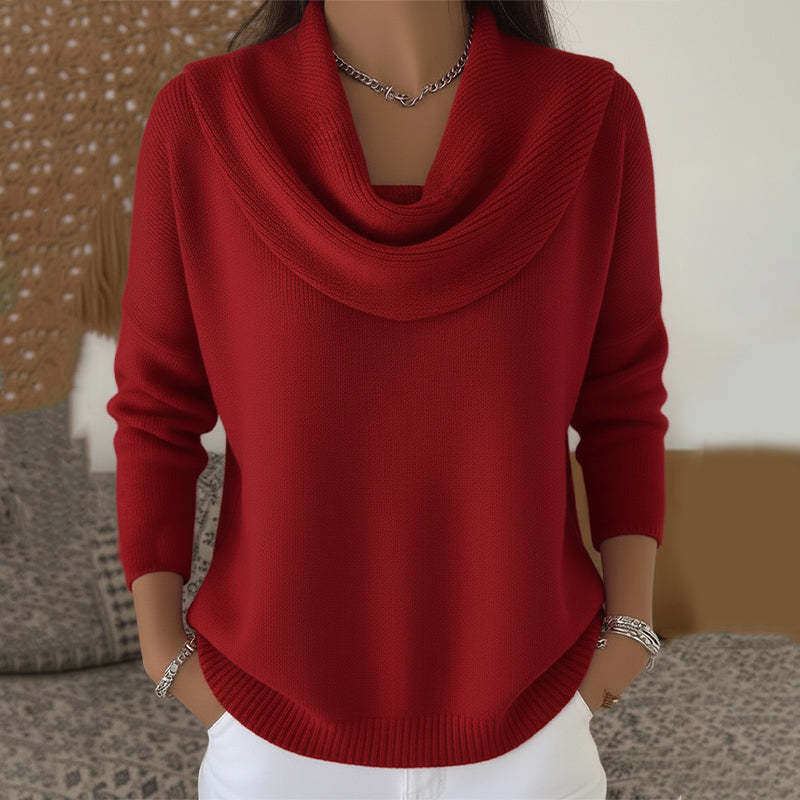 Vivienne | Elegant Cowl Neck Knit Sweater